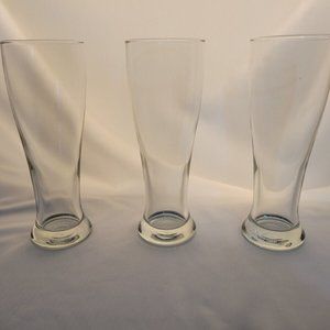 Set of 3 ~ Beer Glasses ~ 8 1/2" Tall 16 oz.